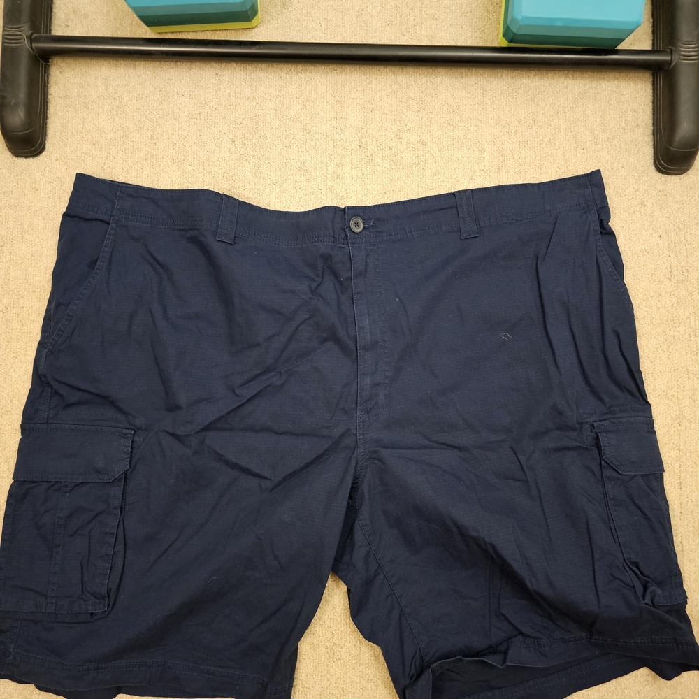 Blue Cargo Shorts with Flat Front Design